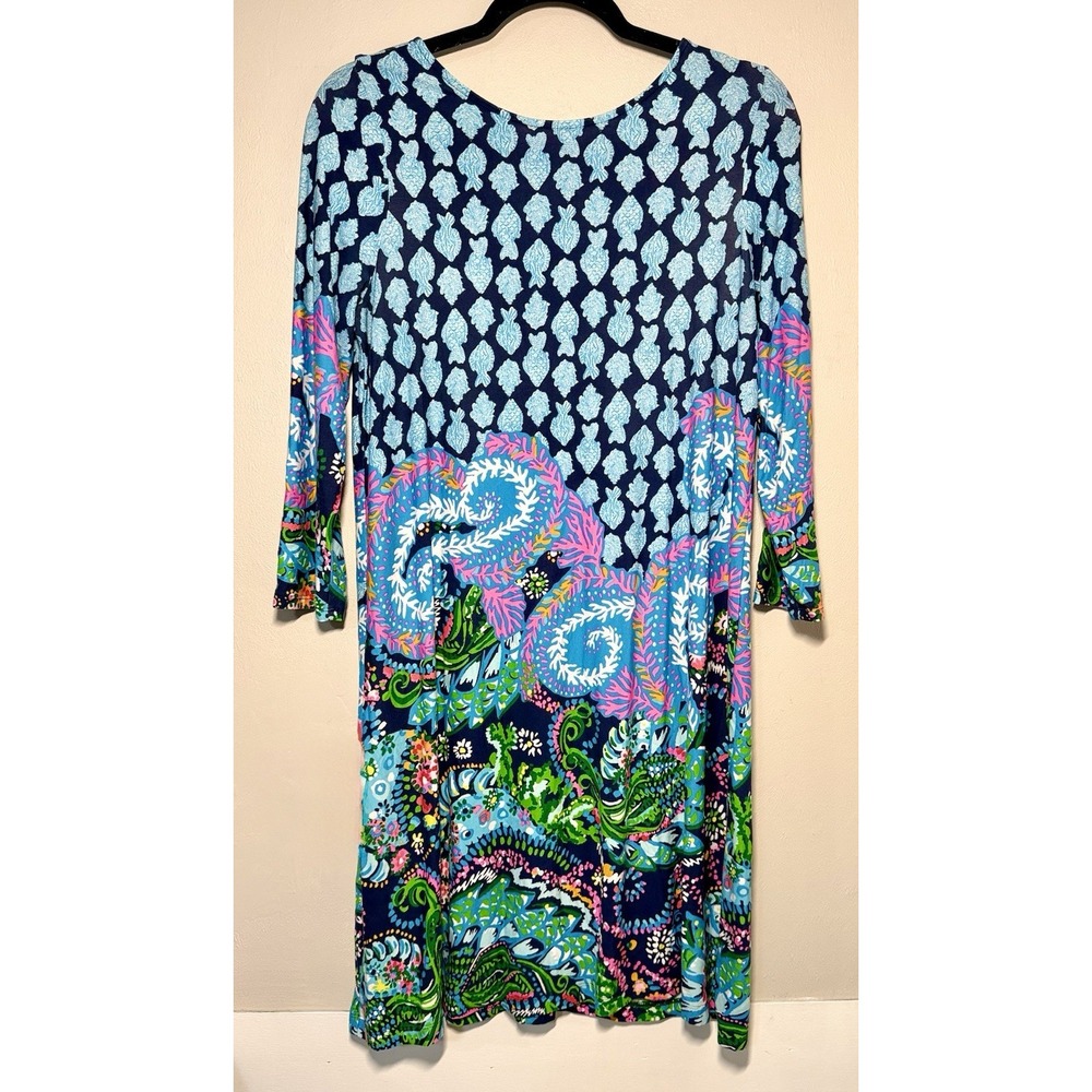 Lilly Pulitzer Take Me To The Sea Ophelia Swing Dress Women Size M Blue Paisley